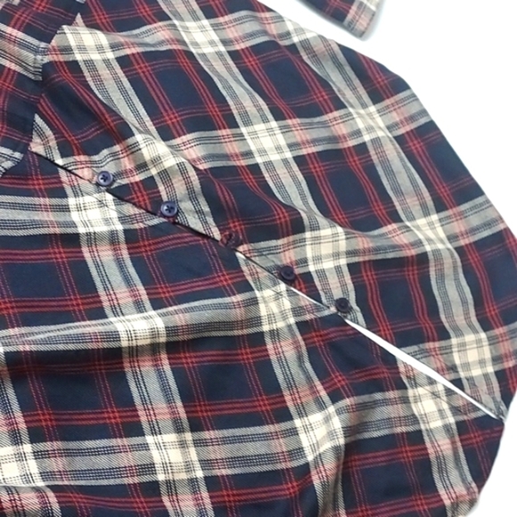 Karen Hart Plaid Tunic Button Back Size Medium - Picture 11 of 13